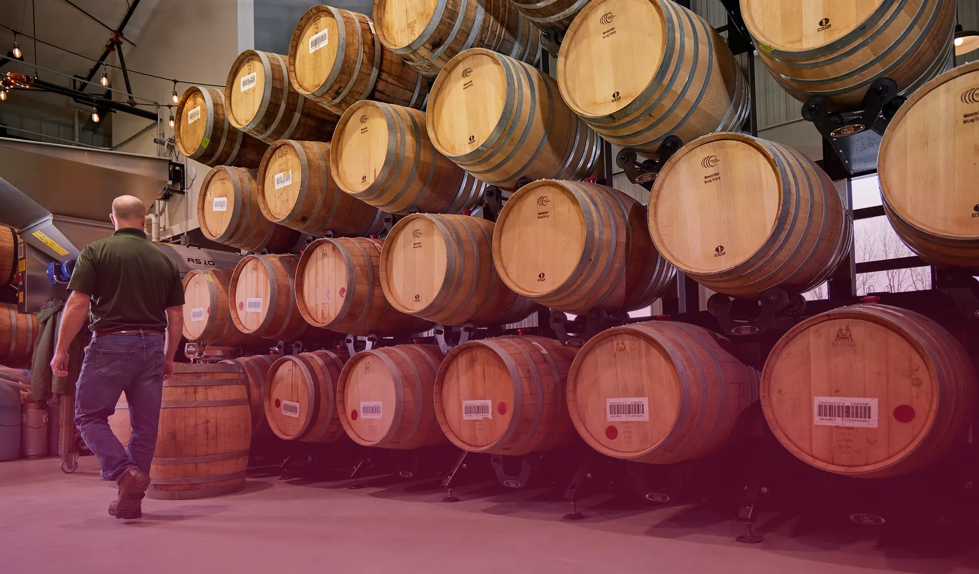The Barrel Room event venue at OMNI Brewery and Taproom in Rosemount, MN.