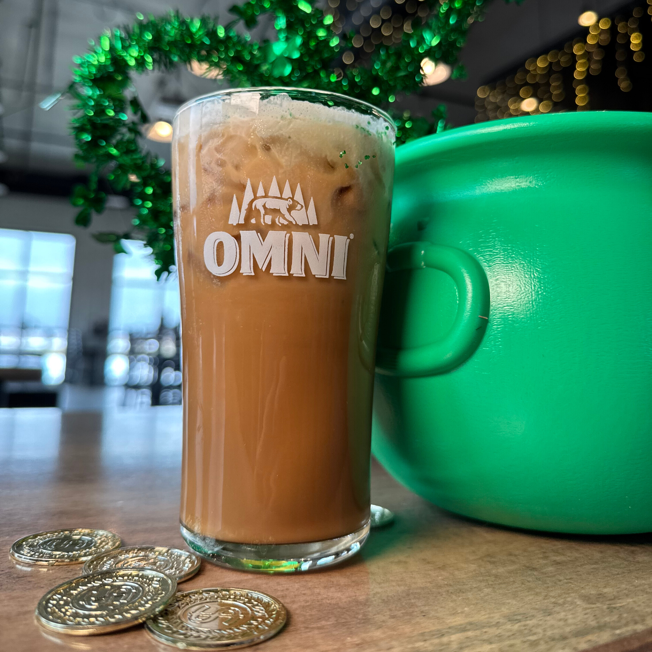 Peppermint cold brew, vanilla cold foam, and optional Irish Cream