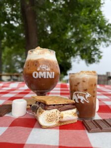 Gather around the campfire! Cold brew with house mocha sauce topped with marshmallow cold foam and graham cracker crumbs