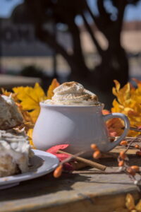 Cinnamon Roll White Mocha a plate of tasty cinnamon rolls